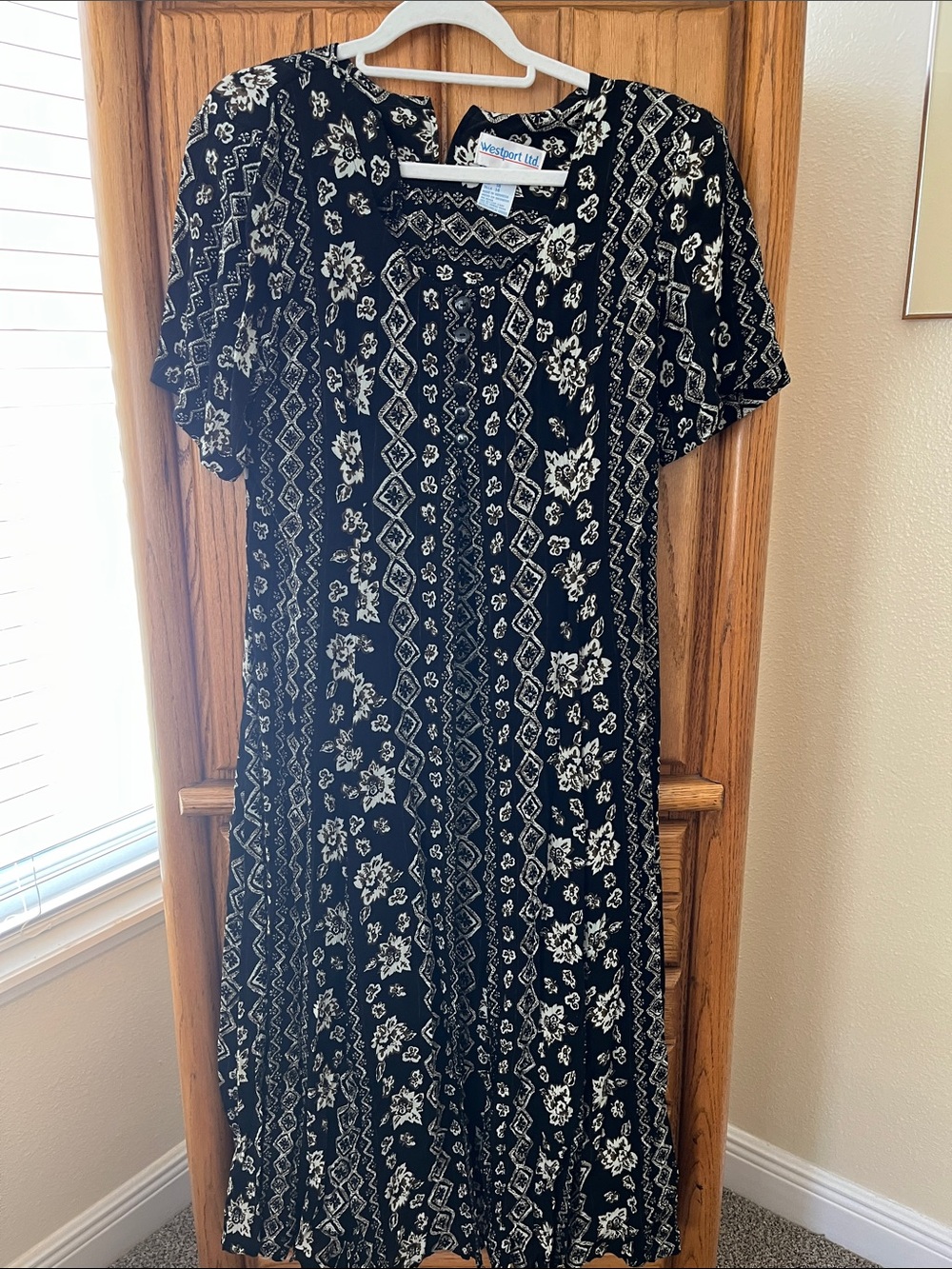 Westport Black and White Floral Midi Dress